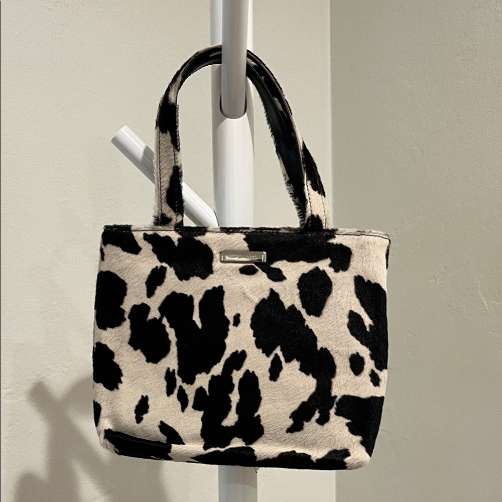 Sergio Rossi Black and Cream Faux Calf Mini Tote